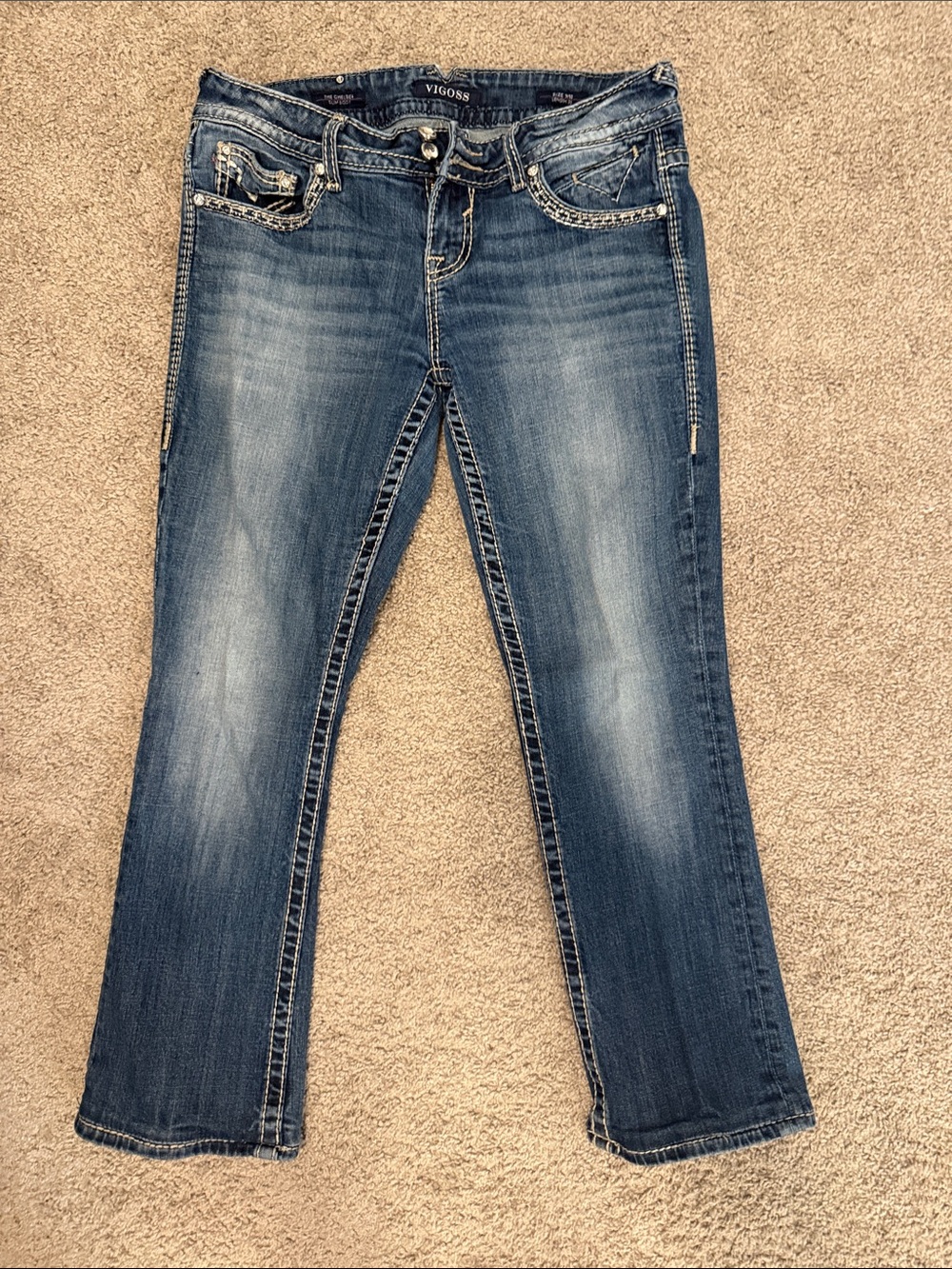 Vigoss Women's Bootcut Jeans in Medium Wash Blue